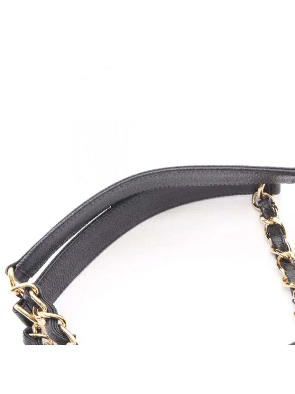 Chanel Tote Quilted Grand Shopping GST Black Caviar Leather Chain